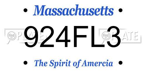924FL3 Massachusetts License Plate