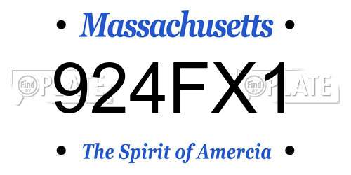924FX1 Massachusetts License Plate