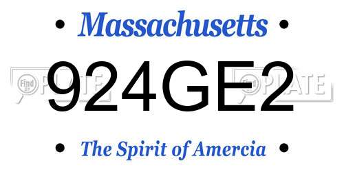 924GE2 Massachusetts License Plate