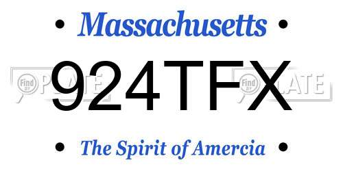 924TFX Massachusetts License Plate