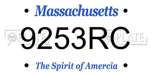 9253RC Massachusetts License Plate