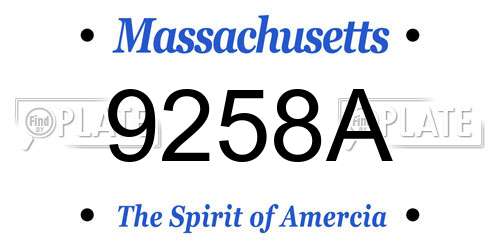 9258A Massachusetts License Plate