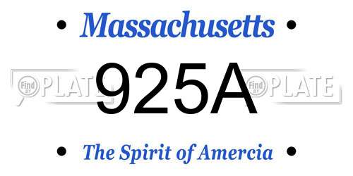925A Massachusetts License Plate