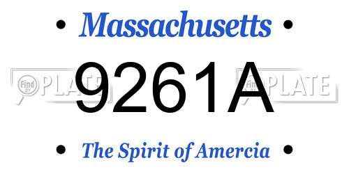 9261A Massachusetts License Plate