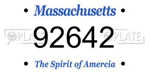 92642 Massachusetts License Plate