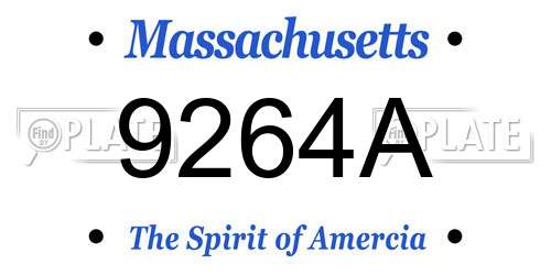 9264A Massachusetts License Plate