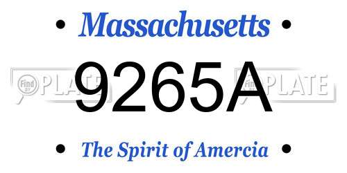 9265A Massachusetts License Plate