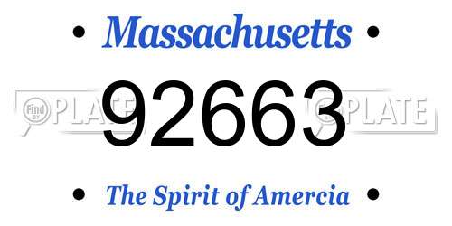 92663 Massachusetts License Plate