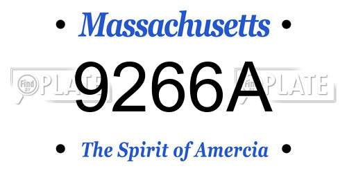 9266A Massachusetts License Plate