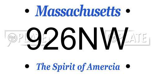 926NW Massachusetts License Plate