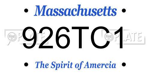 926TC1 Massachusetts License Plate