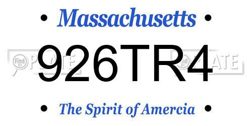 926TR4 Massachusetts License Plate