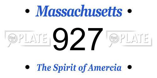 927 Massachusetts License Plate