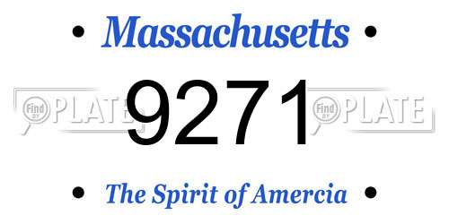 9271 Massachusetts License Plate