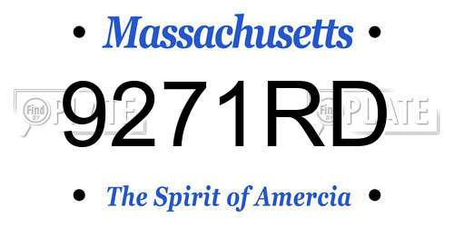 9271RD Massachusetts License Plate