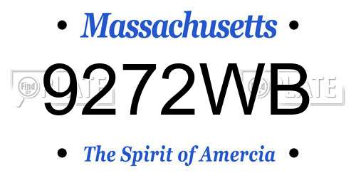 9272WB Massachusetts License Plate