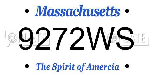 9272WS Massachusetts License Plate