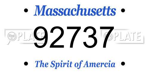 92737 Massachusetts License Plate