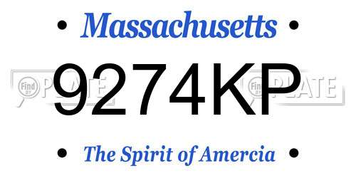 9274KP Massachusetts License Plate