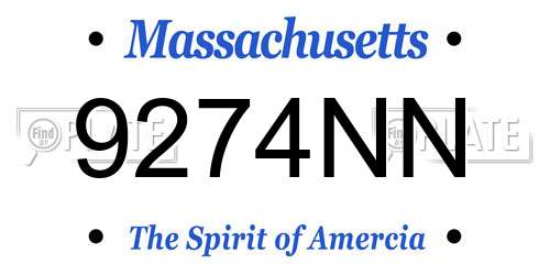 9274NN Massachusetts License Plate