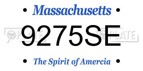 9275SE Massachusetts License Plate