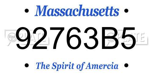 92763B5 Massachusetts License Plate