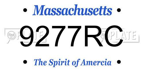 9277RC Massachusetts License Plate