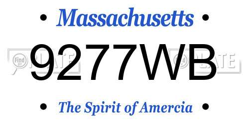 9277WB Massachusetts License Plate