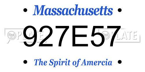 927E57 Massachusetts License Plate
