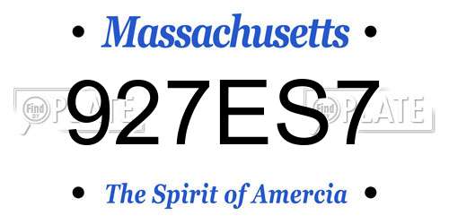 927ES7 Massachusetts License Plate