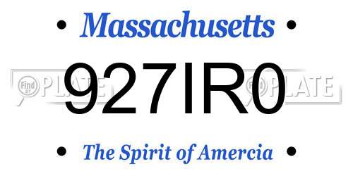 927IR0 Massachusetts License Plate