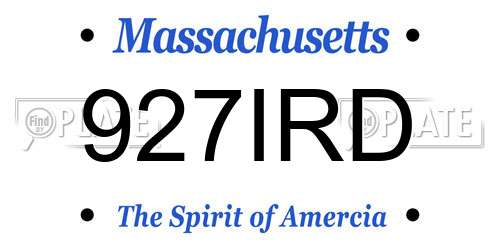 927IRD Massachusetts License Plate