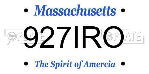 927IRO Massachusetts License Plate
