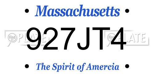 927JT4 Massachusetts License Plate