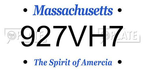 927VH7 Massachusetts License Plate