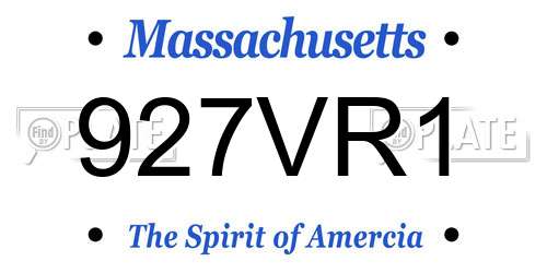927VR1 Massachusetts License Plate