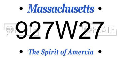 927W27 Massachusetts License Plate