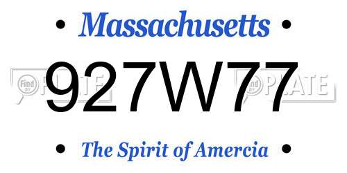 927W77 Massachusetts License Plate
