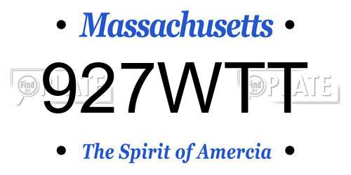 927WTT Massachusetts License Plate