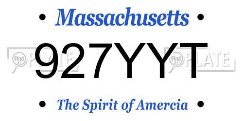 927YYT Massachusetts License Plate