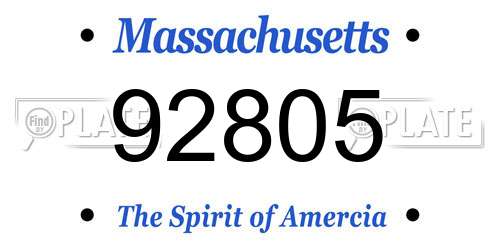 92805 Massachusetts License Plate