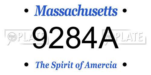 9284A Massachusetts License Plate