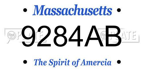 9284AB Massachusetts License Plate