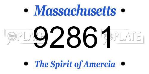 92861 Massachusetts License Plate