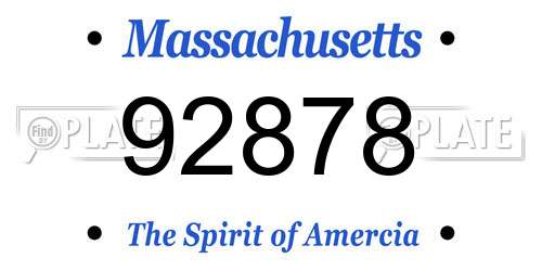 92878 Massachusetts License Plate