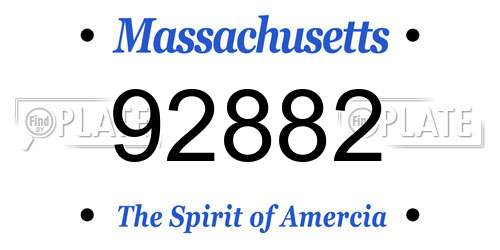 92882 Massachusetts License Plate