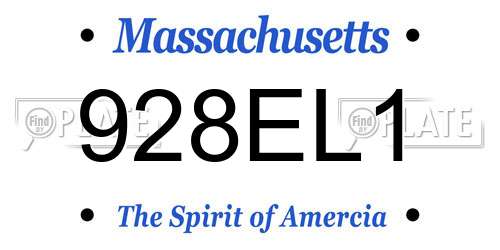 928EL1 Massachusetts License Plate