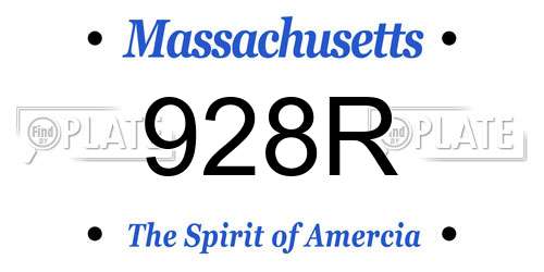 928R Massachusetts License Plate