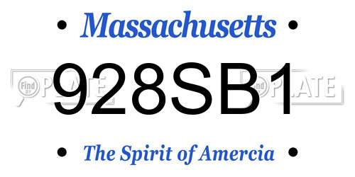 928SB1 Massachusetts License Plate