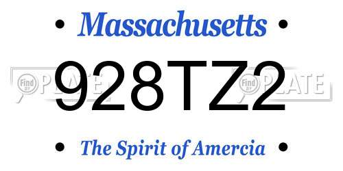 928TZ2 Massachusetts License Plate